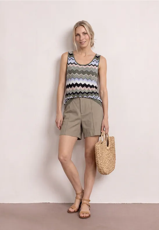High Waist Bermuda im Casual Fit female Beige