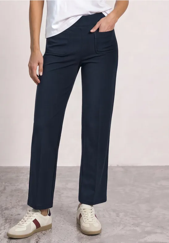 High Waist Straight Leg Hose im Casual Fit