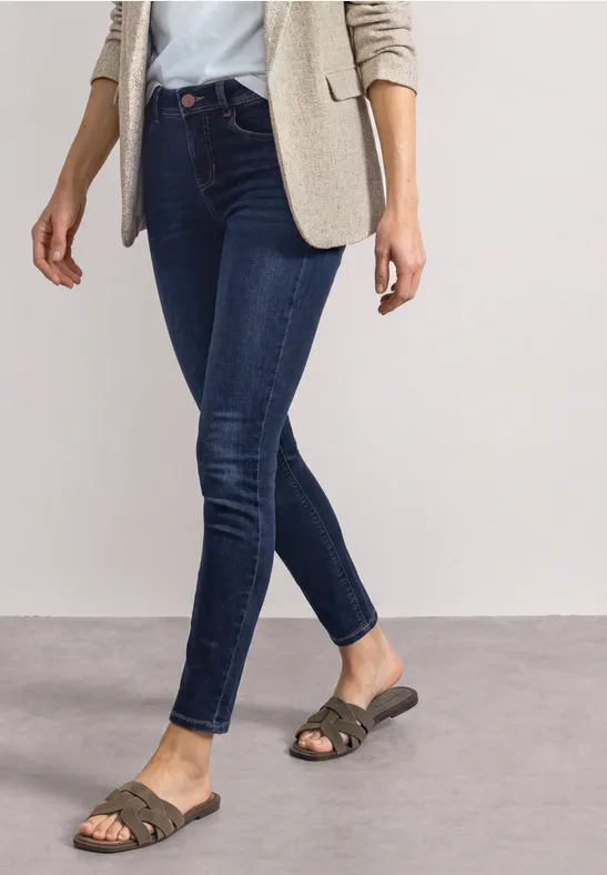 Mid Waist Slim Leg Jeans im Slim Fit
