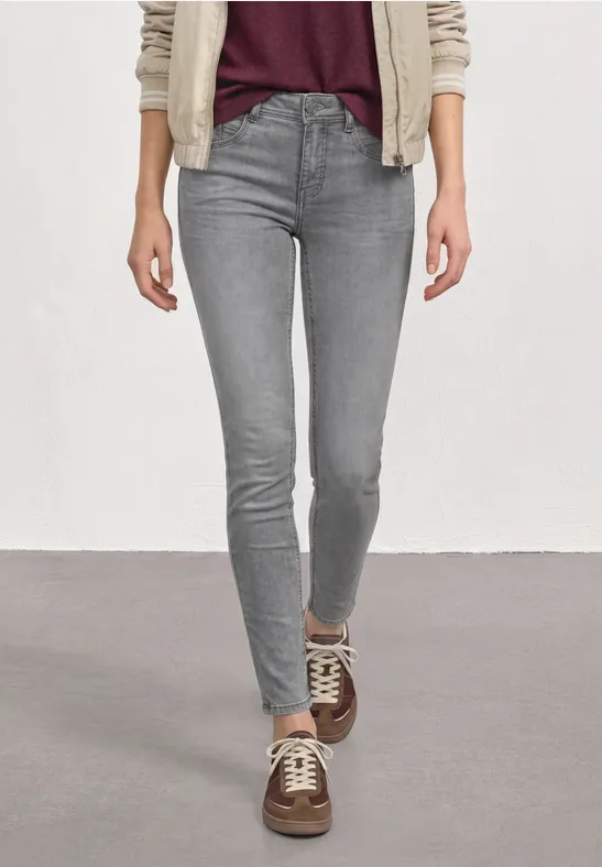 Mid Waist Slim Leg Jeans im Slim Fit