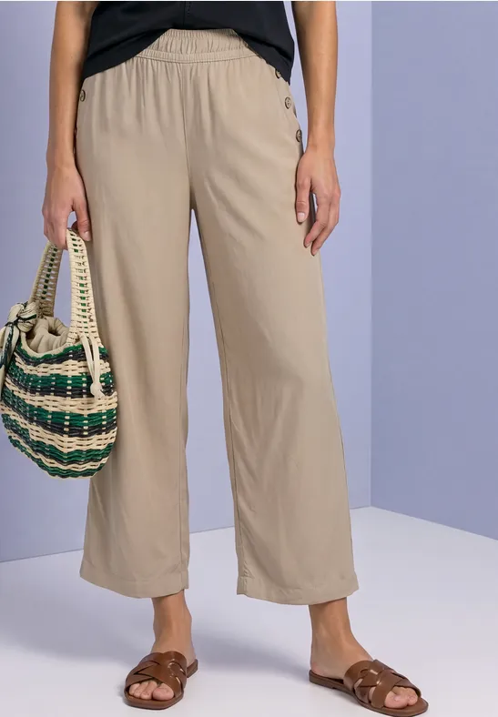 Street One High Waist Wide Leg Hose im Loose Fit