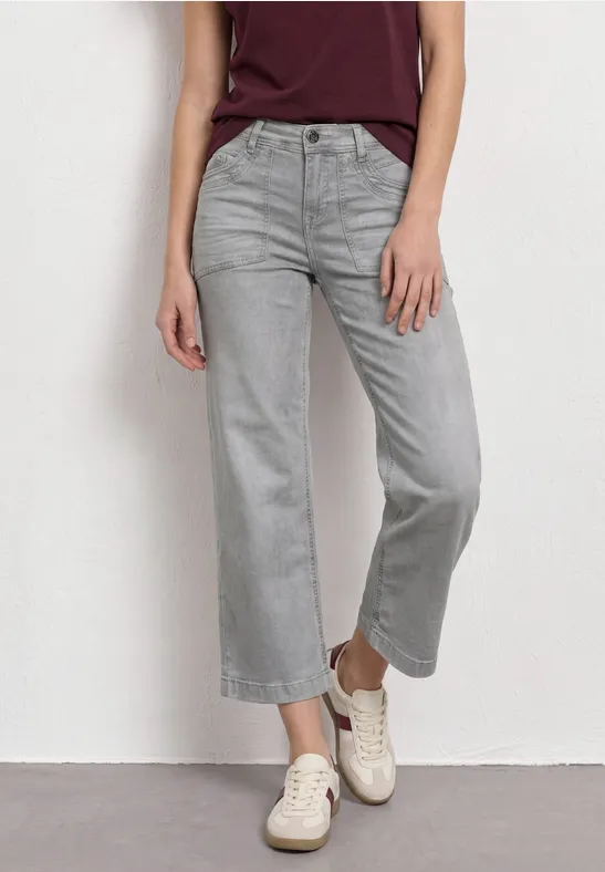 Mid Waist Jeans Culotte im Loose Fit female Grau