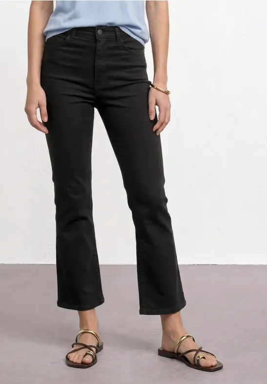 Flared Leg Hose im Casual Fit female Schwarz