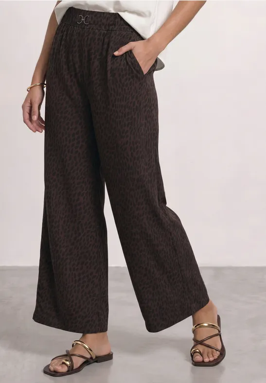 Mid Waist Straight Leg Hose mit Print