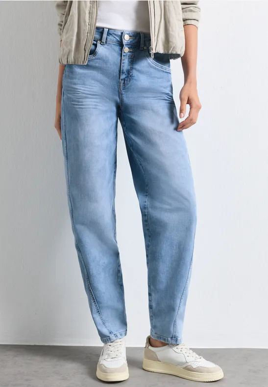 High Waist Barrel Leg Jeans im Loose Fit