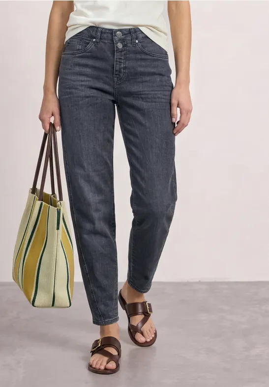 High Waist Barrel Leg Jeans im Loose Fit