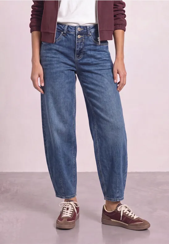 High Waist Barrel Leg Jeans im Loose Fit