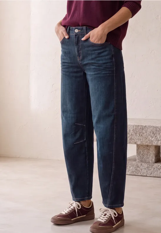 High Waist Barrel Leg Jeans im Loose Fit