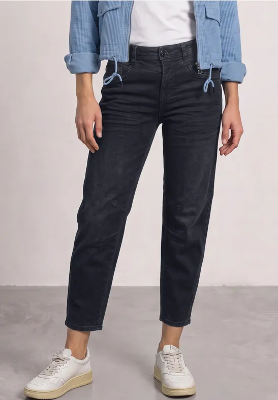 Jeans met High Waist en wijd uitlopende pijpen in een Loose Fit-pasvorm
