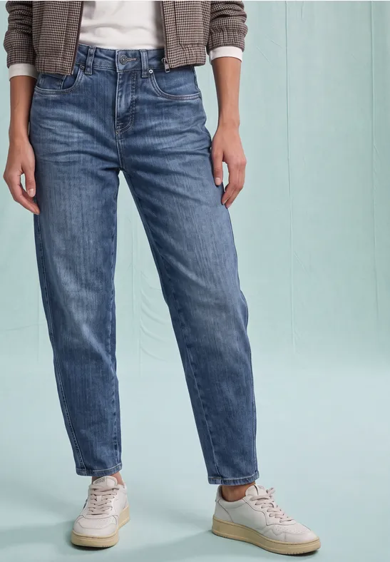 High Waist Barrel Leg Jeans im Loose Fit