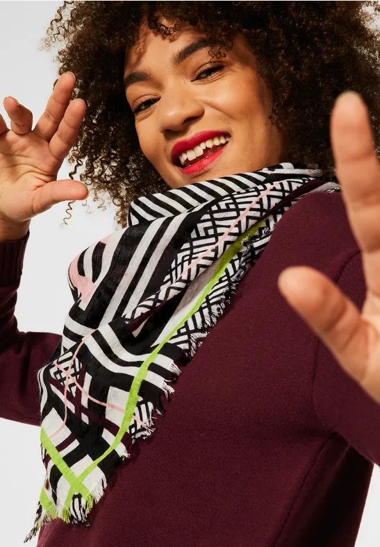 Street One Damen Schal Mit Woll-Anteil - Kuscheliger Melange Schal Für Kalte Tage