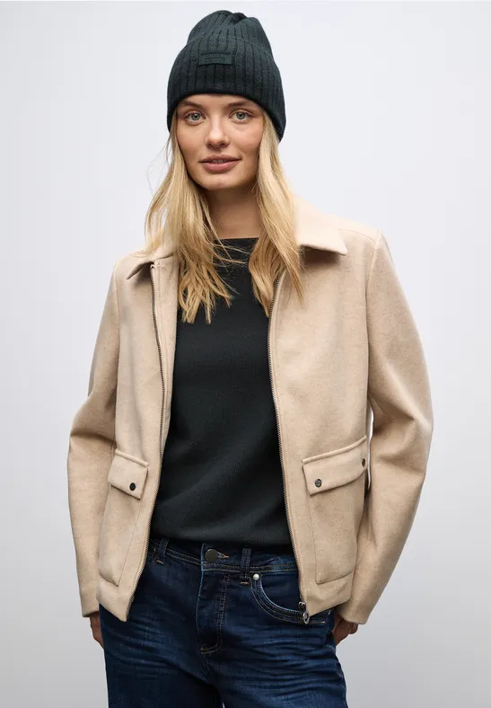 Street One Frauen Rippstrick Beanie in Grün, Gr: One size