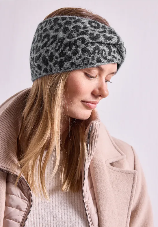 Jacquard Stirnband mit Leo-Muster