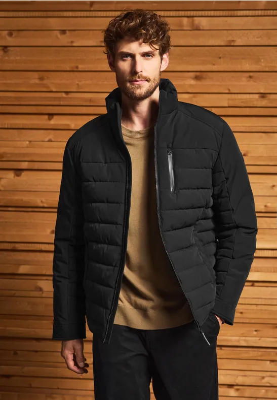 Thumbnail - Street One MEN Männer Steppjacke mit Stehkragen in Schwarz, Gr: XL