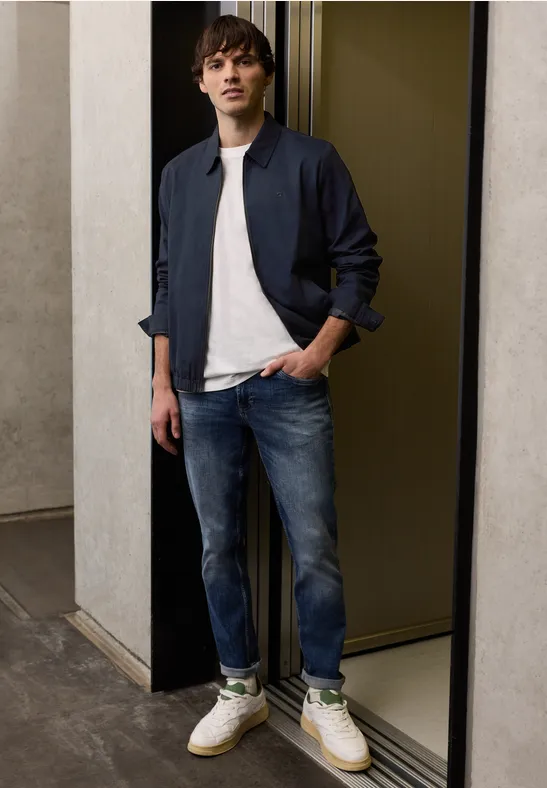 Thumbnail - Street One MEN Männer Blouson mit Zipper in Blau, Gr: XXL