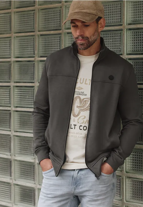 Thumbnail - Street One MEN Männer Softe Basic Jacke in Grau, Gr: 3XL