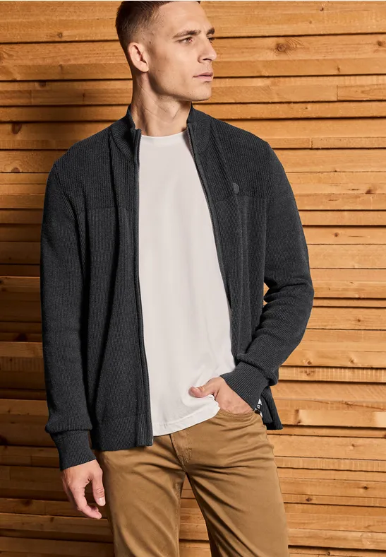 Thumbnail - Street One MEN Männer Two-Tone Strukturjacke in Grau, Gr: M