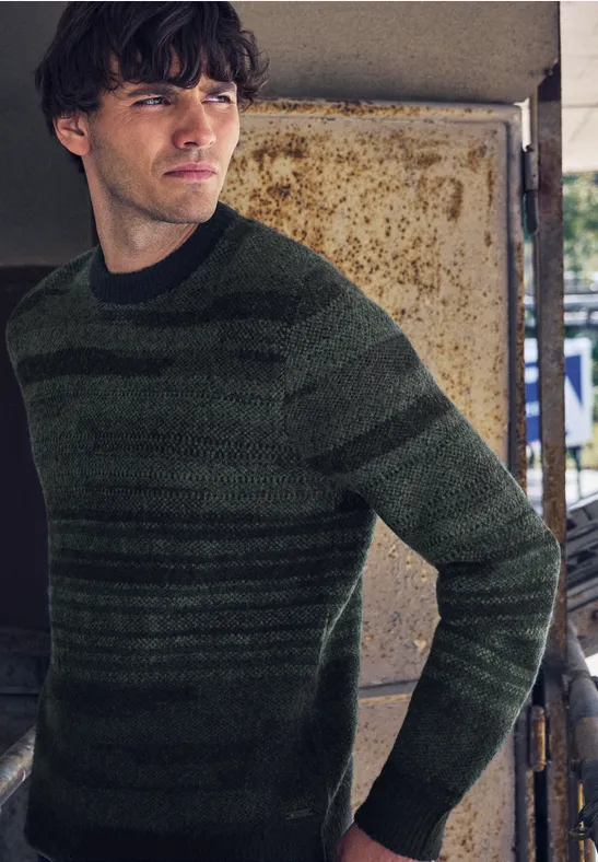 Thumbnail - Street One MEN Männer Softer Jacquard Pullover in Schwarz, Gr: L