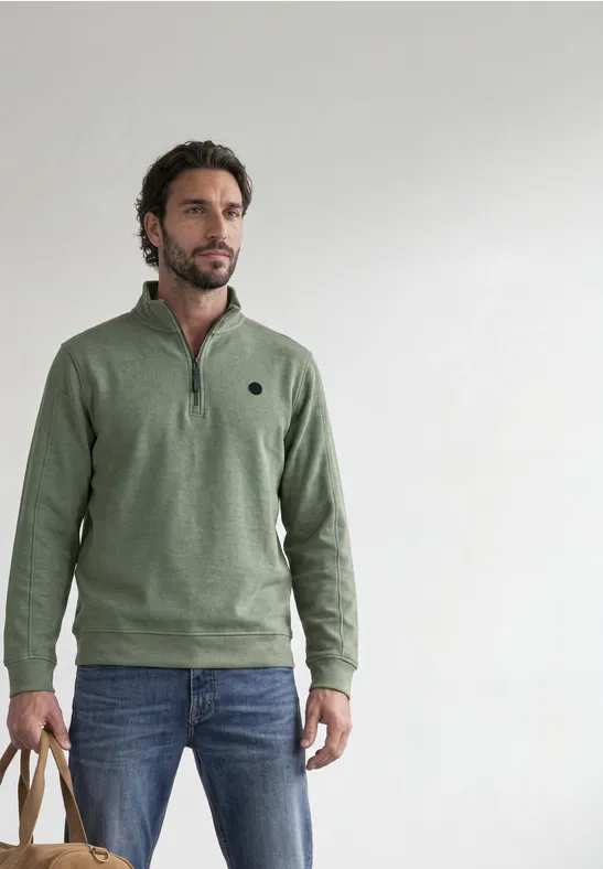 Sweatshirt mit Stehkragen und Zipper
