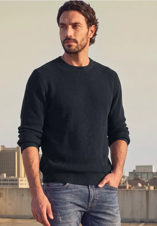 Chenille Pullover mit Rundhals