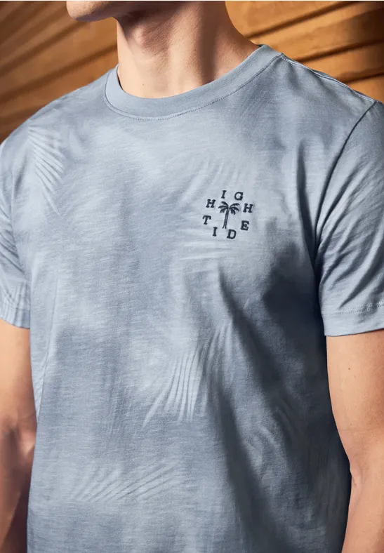 Thumbnail - Street One MEN Männer Gemustertes Crewneck T-Shirt in Blau, Gr: 3XL