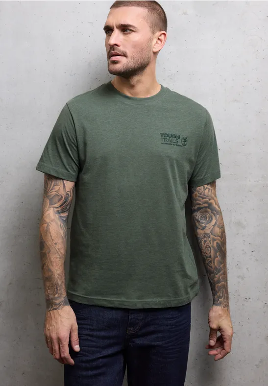 Thumbnail - Street One MEN Männer Melange-Look T-Shirt in Grün, Gr: 3XL