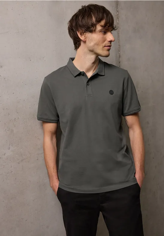 Thumbnail - Street One MEN Männer Kurzarm Poloshirt in Stretchqualität in Grau, Gr: L