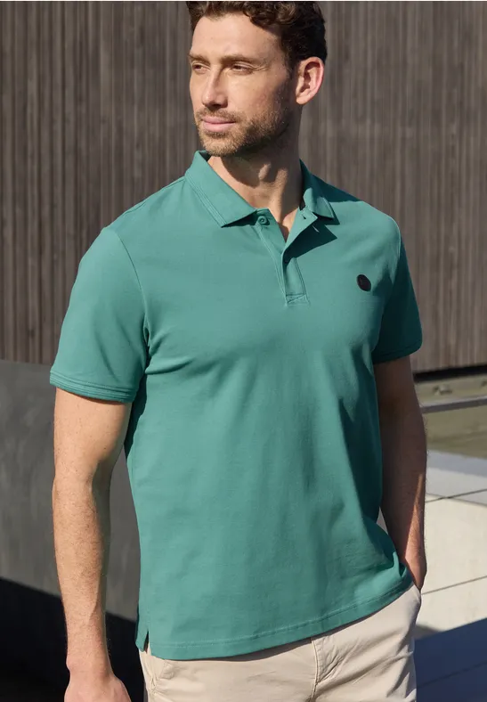 Street One Kurzarm Poloshirt in Stretchqualität male Türkis