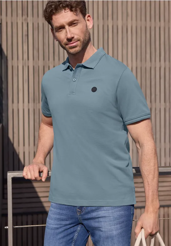 Thumbnail - Street One MEN Männer Basic Komfort-Poloshirt in Blau, Gr: 3XL