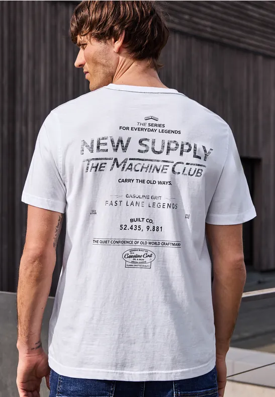 T-Shirt mit Rundhals und Backprint