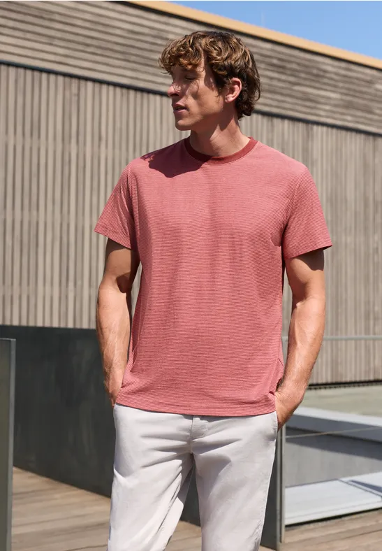 Street One T-Shirt im Yarn Dye Streifen-Look male Rosa