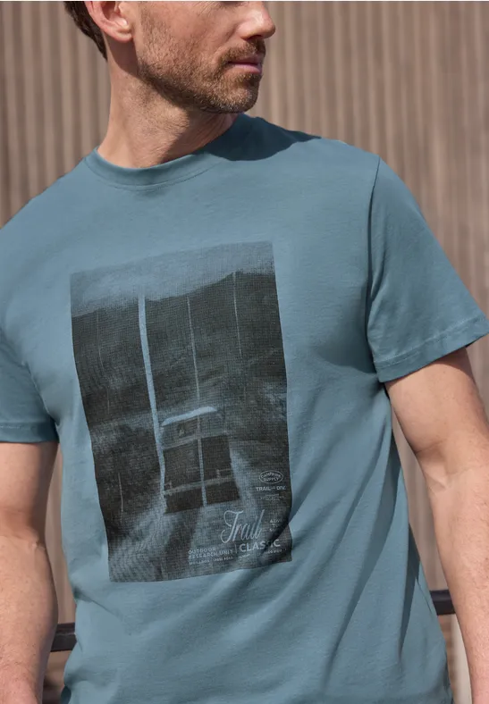 T-Shirt mit Rundhals und Fotoprint