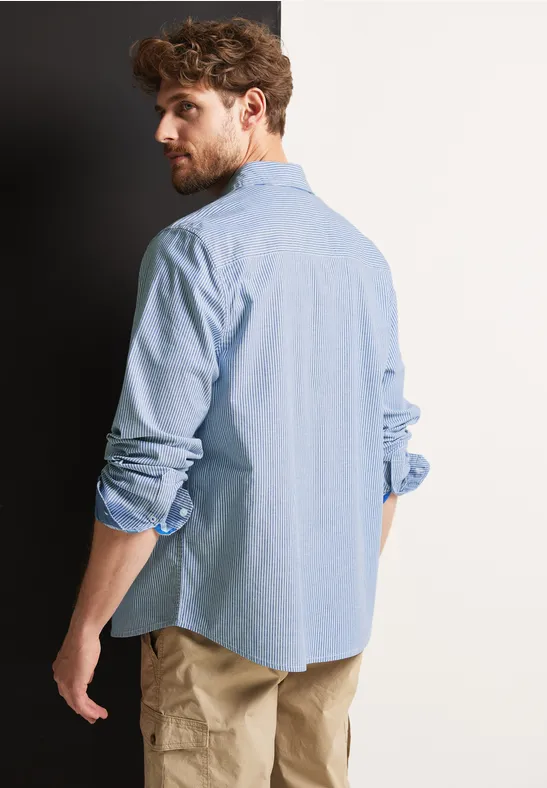Chemise à rayures Oxford in Bleu