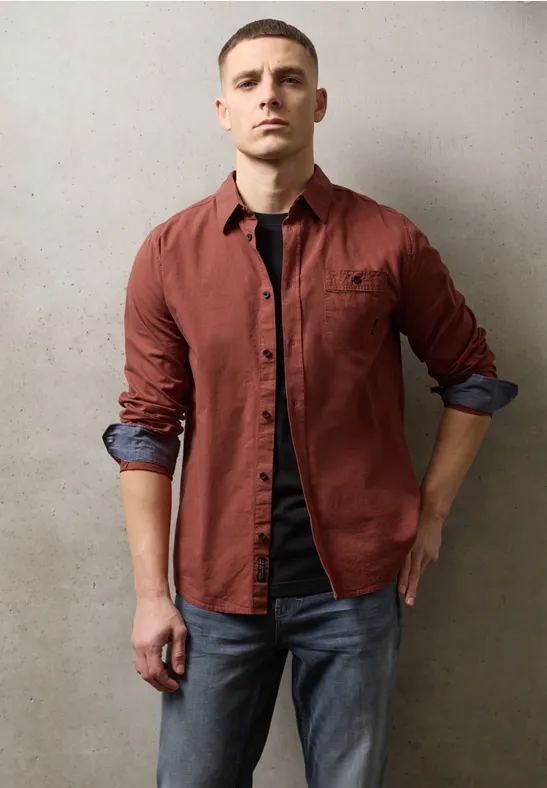 Thumbnail - Street One MEN Männer Two-Tone Hemd in Rot, Gr: XL