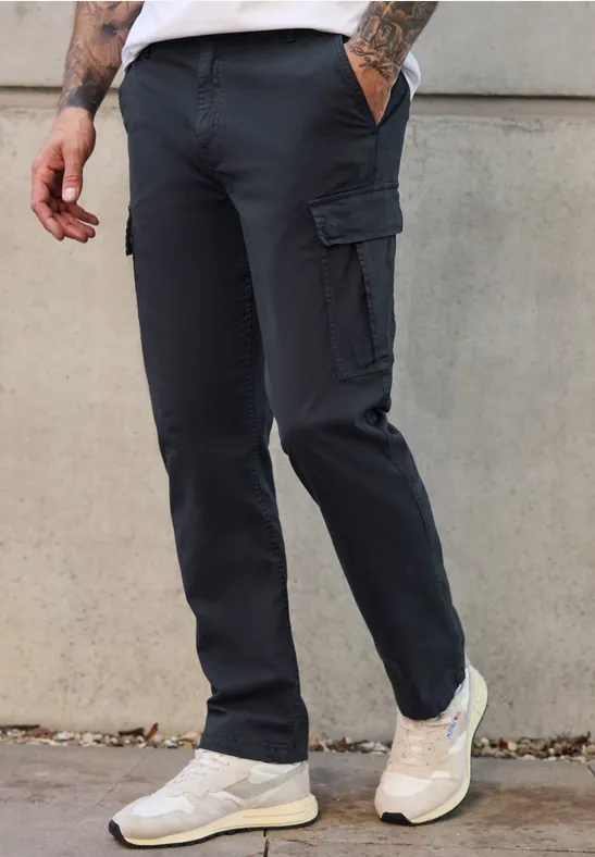 Thumbnail - Street One MEN Männer Straight Leg Cargo Hose in Blau, Gr: 33
