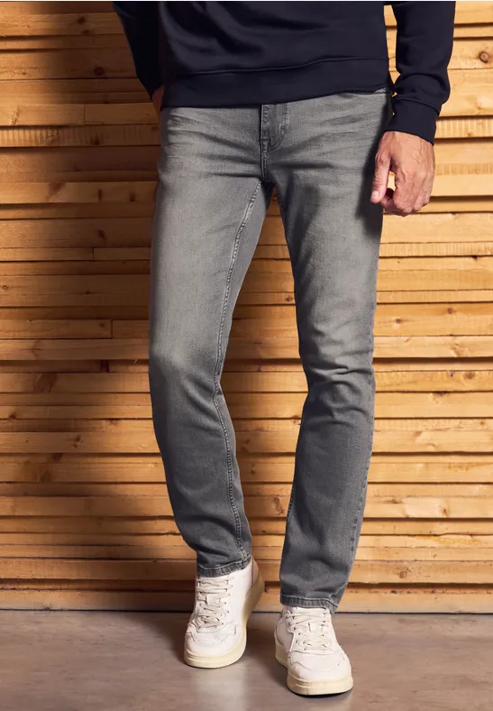 Thumbnail - Street One MEN Männer Regular Fit Jeans in Grau, Gr: 32