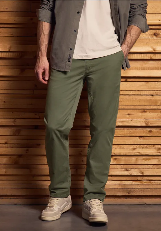 Thumbnail - Street One MEN Männer Klassische Chino in Grün, Gr: 38