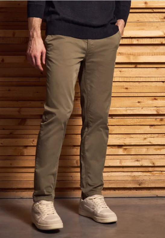 Thumbnail - Street One MEN Männer Klassische Chino in Braun, Gr: 34