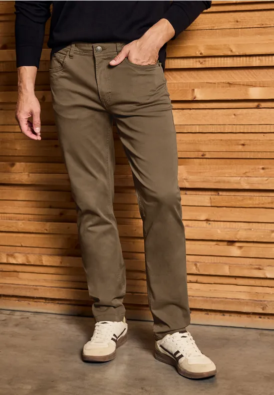 Thumbnail - Street One MEN Männer Slim Fit Hose in Braun, Gr: 40