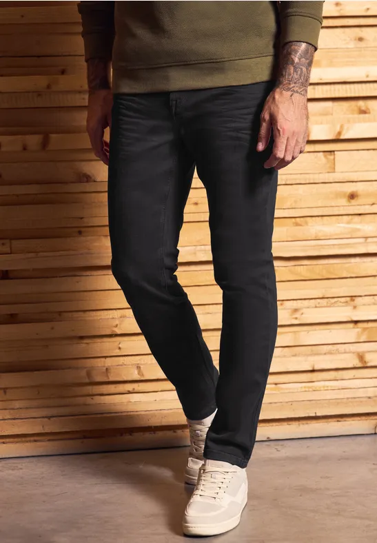 Thumbnail - Street One MEN Männer Regular Fit Jeans in Schwarz, Gr: 29