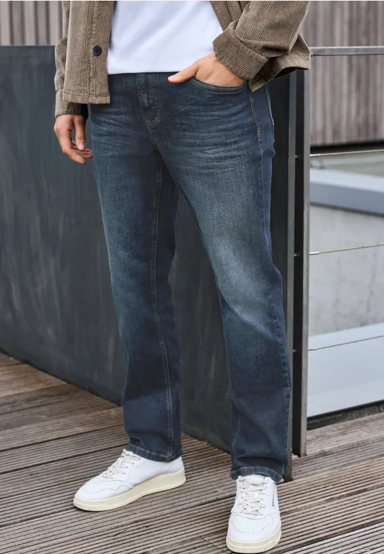 Thumbnail - Street One MEN Männer Jeans im Regular Fit in Blau, Gr: 36