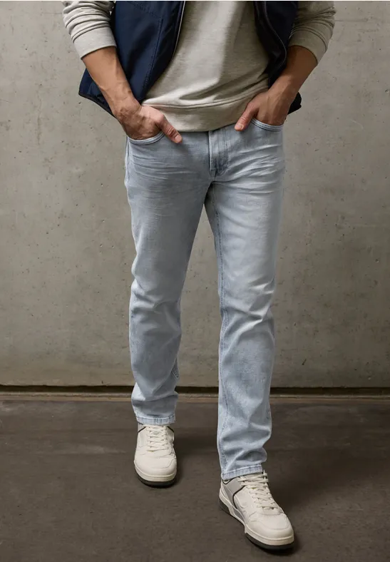 Thumbnail - Street One MEN Männer Slim Leg Jeans in Grau, Gr: 30
