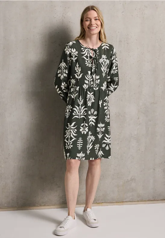 Thumbnail - Street One Studio Frauen Print-Kleid mit Schleifen in Grün, Gr: 44