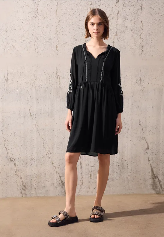 Thumbnail - Street One Studio Frauen Tunika-Kleid mit Stickerei in Schwarz, Gr: 40