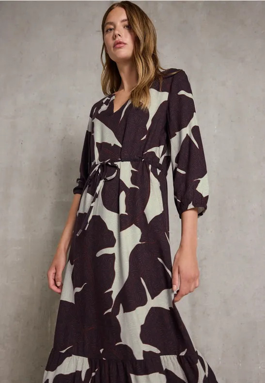 Thumbnail - Street One Studio Frauen Gemustertes Maxi-Kleid in Rot, Gr: 40