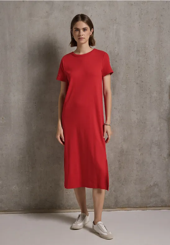 Thumbnail - Street One Studio Frauen Kleid mit Rippstruktur in Rot, Gr: 44