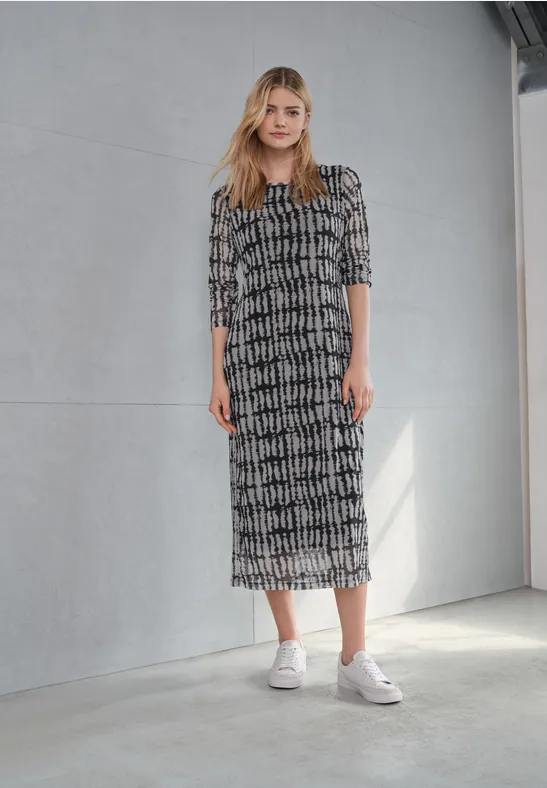Thumbnail - Gemustertes Mesh-Kleid