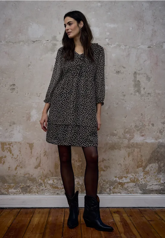 Thumbnail - Gemustertes Chiffonkleid