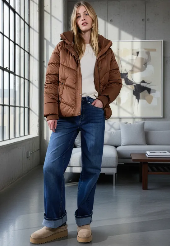 Thumbnail - Street One Studio Frauen Gefütterte Jacke in Braun, Gr: 38