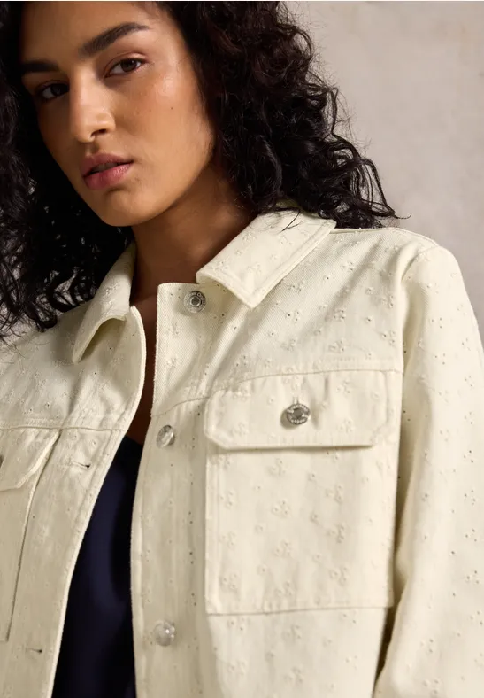 Thumbnail - Street One Studio Frauen Embroidery Twill-Jacke in Beige, Gr: 44